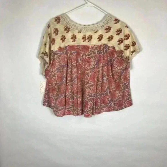 Free People Leilani Boho Crop Tee Medium - Picture 2 of 8